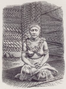 Chief wife of Papua, Samoa, fra The History of Mankind, bind 1, af prof. Friedrich Ratzel, 1896 af English School